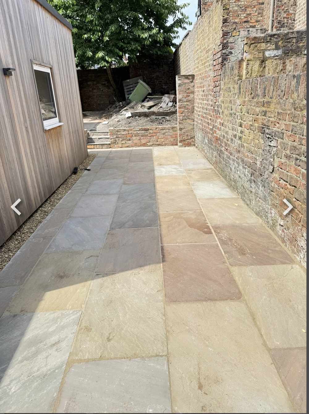 Natural Indian stone patio second angle York city — RW Builders