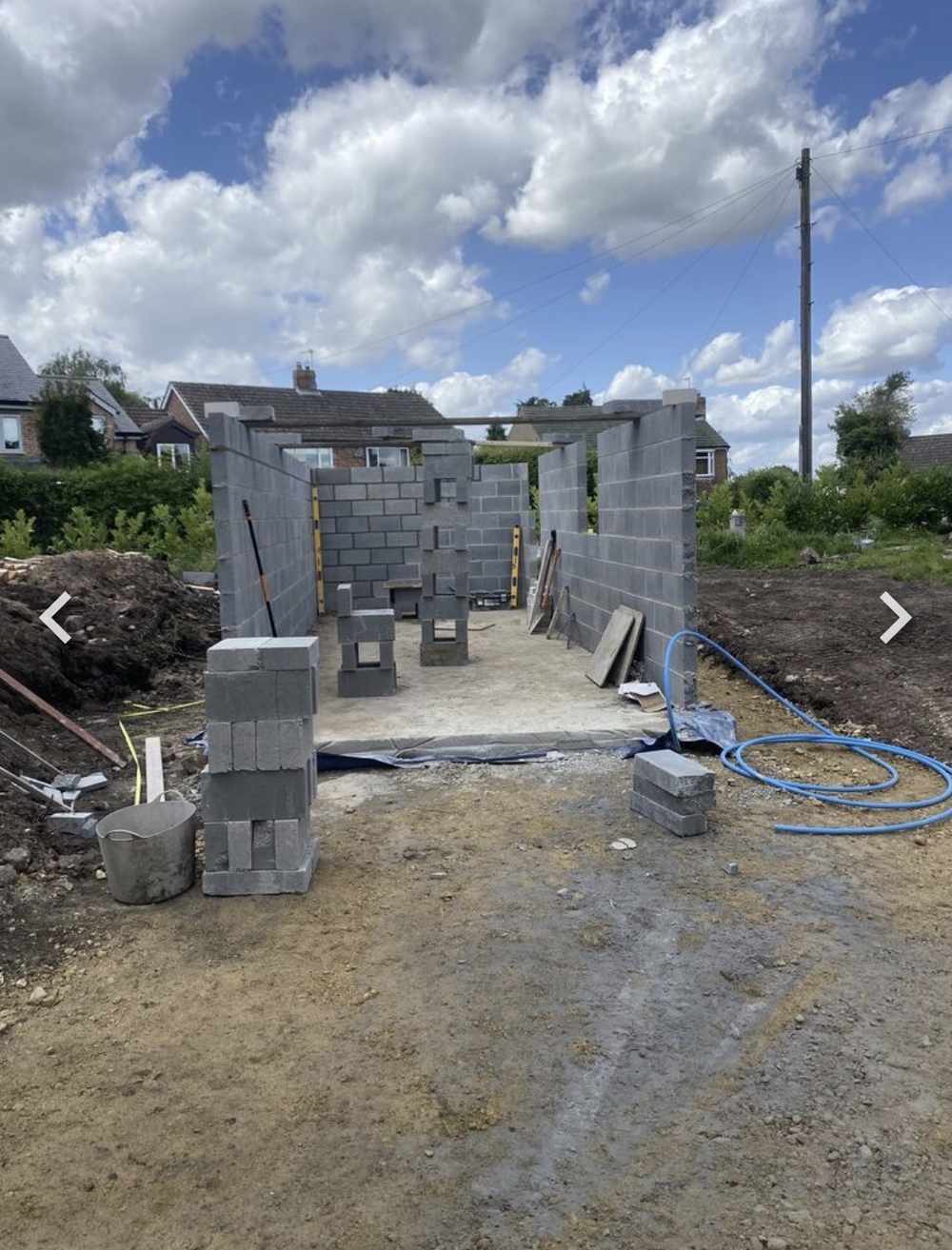 Single garage blockwork structure Holtby York